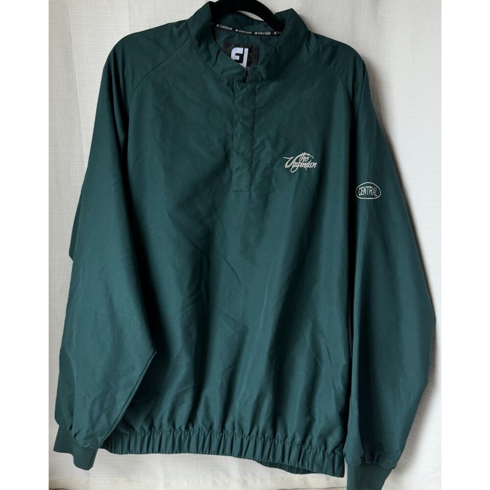 FootJoy Golf Windshirt Mens L Green The Virginian Central Pullover Jacket FJ
